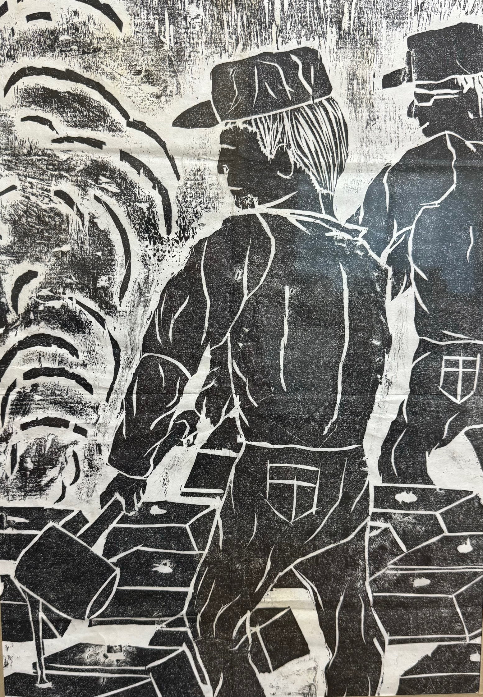 社長が小学生の時に掘った版画